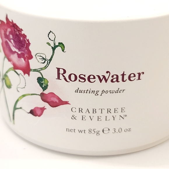 NEW Crabtree & Evelyn Rosewater Eau de Rose Dusting Powder 3oz/85g Sealed - Picture 2 of 11